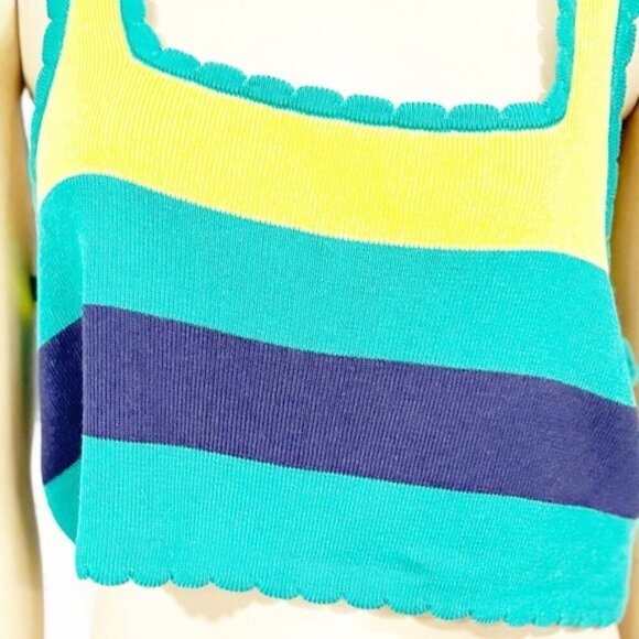 BY ANTHROPOLOGIE SQUARE-NECK COLOURBLOCK CROP TOP - SIZE XL - Picture 8 of 8